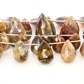 Agate 21-33mm Briolette Pear Shape AA+ Grade Gemstone Beads Lot - Total 5 Strands of 8 Inch.