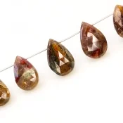 Agate 21-33mm Briolette Pear Shape AA+ Grade Gemstone Beads Lot - Total 5 Strands of 8 Inch.