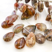 Agate 21-33mm Briolette Pear Shape AA+ Grade Gemstone Beads Lot - Total 5 Strands of 8 Inch.