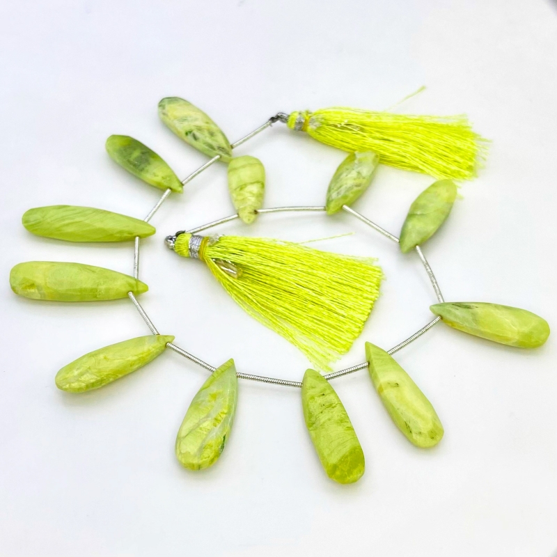 Agate 25-32mm Briolette Pear Shape AA+ Grade Gemstone Beads Lot - Total 5 Strands of 9 Inch.