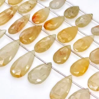 Agate 15-30mm Briolette Pear Shape AA+ Grade Gemstone Beads Lot - Total 5 Strands of 8 Inch.