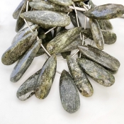 Agate 29-41mm Briolette Pear Shape AA+ Grade Gemstone Beads Lot - Total 5 Strands of 8 Inch.