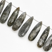 Agate 29-41mm Briolette Pear Shape AA+ Grade Gemstone Beads Lot - Total 5 Strands of 8 Inch.