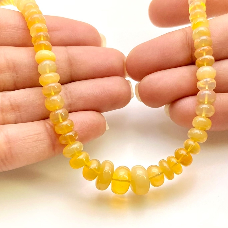 Ethiopian Opal 4-10.5mm Smooth Rondelle Shape AA+ Grade Gemstone Beads Strand - Total 1 Strand of 16 Inch.