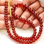 Hessonite Garnet 6-7mm Smooth Rondelle Shape AAA Grade Gemstone Beads Strand - Total 1 Strand of 15 Inch.