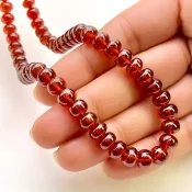 Hessonite Garnet 6-7mm Smooth Rondelle Shape AAA Grade Gemstone Beads Strand - Total 1 Strand of 15 Inch.