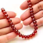 Hessonite Garnet 6-7mm Smooth Rondelle Shape AAA Grade Gemstone Beads Strand - Total 1 Strand of 15 Inch.