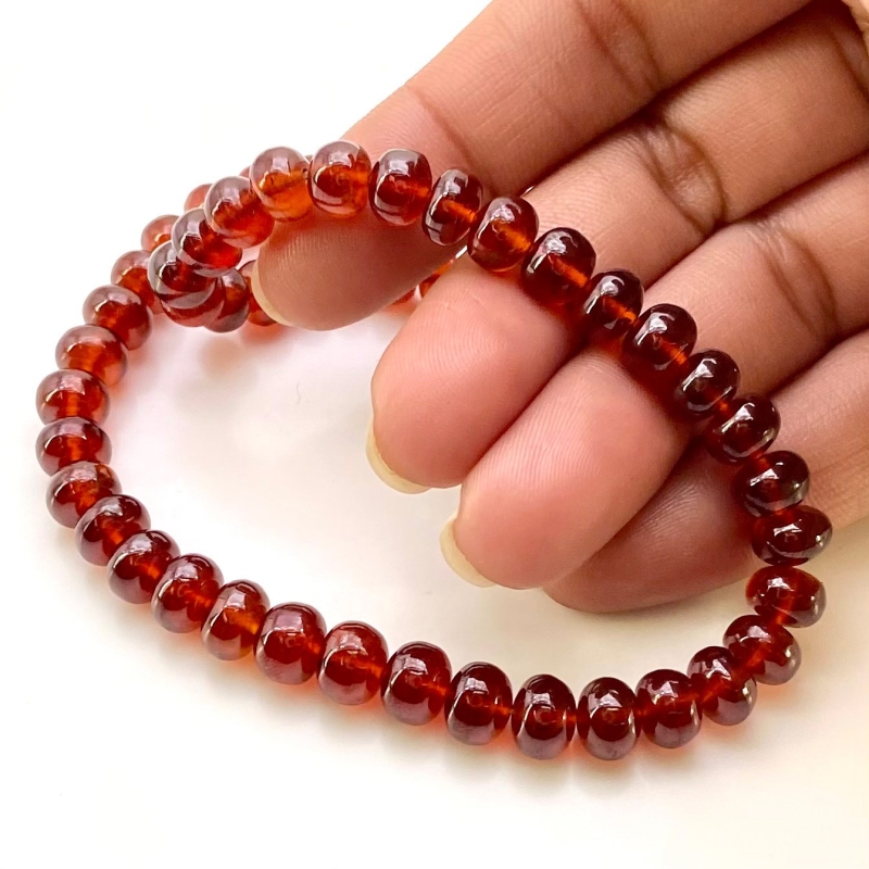 Hessonite Garnet 6-7mm Smooth Rondelle Shape AAA Grade Gemstone Beads Strand - Total 1 Strand of 15 Inch.