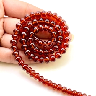 Hessonite Garnet 6-7mm Smooth Rondelle Shape AAA Grade Gemstone Beads Strand - Total 1 Strand of 15 Inch.