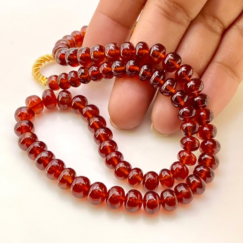 Hessonite Garnet 6-7mm Smooth Rondelle Shape AAA Grade Gemstone Beads Strand - Total 1 Strand of 15 Inch.