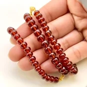 Hessonite Garnet 6-7mm Smooth Rondelle Shape AAA Grade Gemstone Beads Strand - Total 1 Strand of 15 Inch.