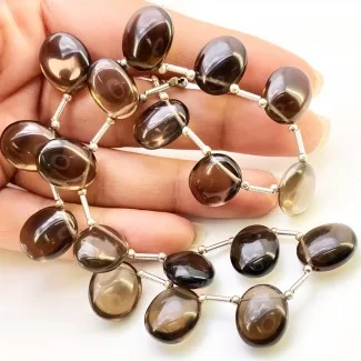 Smoky Quartz 12.5-13.5mm Smooth Round Shape AAA Grade Gemstone Beads Layout - Total 1 Strand of 10 Inch.