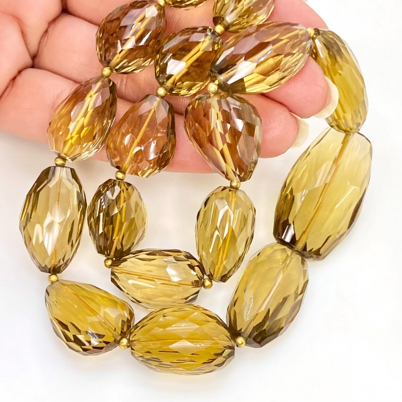 Whisky Quartz 16-32mm Faceted Nugget Shape AAA+ Grade Gemstone Beads Strand - Total 1 Strand of 16 Inch.