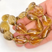 Whisky Quartz 16-32mm Faceted Nugget Shape AAA+ Grade Gemstone Beads Strand - Total 1 Strand of 16 Inch.