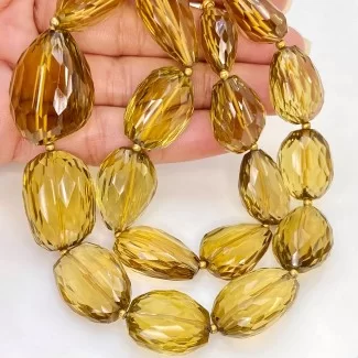 Whisky Quartz 18-27mm Faceted Nugget Shape AAA+ Grade Gemstone Beads Strand - Total 1 Strand of 16 Inch.