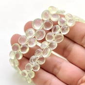 Prehnite 5-8mm Smooth Heart Shape AAA Grade Gemstone Beads Lot - Total 2 Strands of 8 Inch.