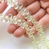 Prehnite 6-8mm Smooth Pear Shape AAA Grade Gemstone Beads Strand - Total 1 Strand of 9 Inch.