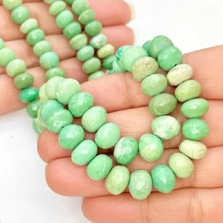 Chrysoprase 7-9.5mm Faceted Rondelle Shape AA Grade Gemstone Beads Strand - Total 1 Strand of 15 Inch.