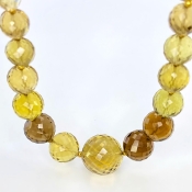 Whisky Quartz 6.5-16mm Faceted Round Shape AA+ Grade Gemstone Beads Strand - Total 1 Strand of 7 Inch.