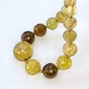 Whisky Quartz 6.5-16mm Faceted Round Shape AA+ Grade Gemstone Beads Strand - Total 1 Strand of 7 Inch.