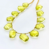 Lemon Quartz 15.5-19mm Briolette Mango Shape AAA+ Grade Gemstone Beads Layout - Total 1 Strand of 8 Inch.