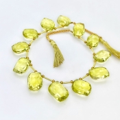 Lemon Quartz 15.5-19mm Briolette Mango Shape AAA+ Grade Gemstone Beads Layout - Total 1 Strand of 8 Inch.
