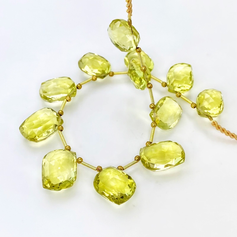 Lemon Quartz 15.5-19mm Briolette Mango Shape AAA+ Grade Gemstone Beads Layout - Total 1 Strand of 8 Inch.