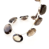 Smoky Quartz 13-20mm Carved Creative Cut Shape AAA Grade Gemstone Beads Layout - Total 1 Strand of 11 Inch.