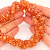 Sun Stone 4-14mm Faceted Rondelle Shape AA+ Grade Gemstone Beads Strand - Total 1 Strand of 16 Inch.