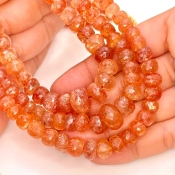 Sun Stone 4-14mm Faceted Rondelle Shape AA+ Grade Gemstone Beads Strand - Total 1 Strand of 16 Inch.
