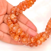 Sun Stone 4-14mm Faceted Rondelle Shape AA+ Grade Gemstone Beads Strand - Total 1 Strand of 16 Inch.