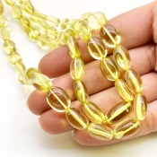 Lemon Quartz 9-14.5mm Smooth Oval Shape AAA Grade Gemstone Beads Strand - Total 1 Strand of 15 Inch.