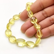 Lemon Quartz 10-15mm Smooth Oval Shape AAA Grade Gemstone Beads Strand - Total 1 Strand of 15 Inch.