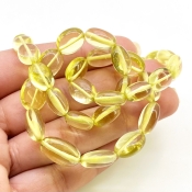 Lemon Quartz 10-15mm Smooth Oval Shape AAA Grade Gemstone Beads Strand - Total 1 Strand of 15 Inch.