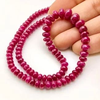 Ruby 3.5-8mm Smooth Rondelle Shape AA Grade Gemstone Beads Strand - Total 1 Strand of 19 Inch.