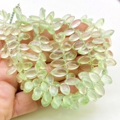 Prehnite 7.5-13mm Smooth Marquise Shape AAA Grade Gemstone Beads Strand - Total 1 Strand of 8 Inch.