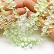 Prehnite 7.5-13mm Smooth Marquise Shape AAA Grade Gemstone Beads Strand - Total 1 Strand of 8 Inch.
