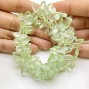 Prehnite 7.5-13mm Smooth Marquise Shape AAA Grade Gemstone Beads Strand - Total 1 Strand of 8 Inch.