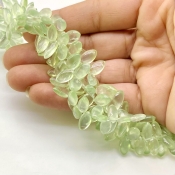 Prehnite 7.5-13mm Smooth Marquise Shape AAA Grade Gemstone Beads Strand - Total 1 Strand of 8 Inch.