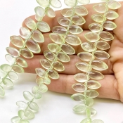 Prehnite 7.5-13mm Smooth Marquise Shape AAA Grade Gemstone Beads Strand - Total 1 Strand of 8 Inch.