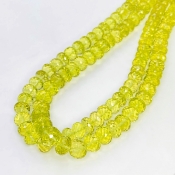 Lemon Quartz 8.5-10mm Faceted Rondelle Shape AAA+ Grade Gemstone Beads Strand - Total 1 Strand of 16 Inch.