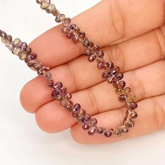 Green Sapphire 3-5mm Briolette Drop Shape AA+ Grade Gemstone Beads Strand - Total 1 Strand of 16 Inch.