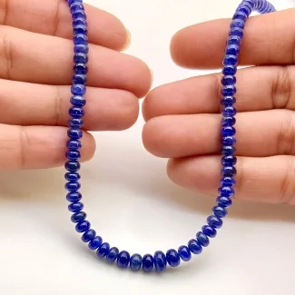 Blue Sapphire 3-5mm Smooth Rondelle Shape AA Grade Gemstone Beads Strand - Total 1 Strand of 15 Inch.