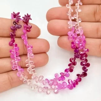 Ruby 4-6mm Briolette Pear Shape AA+ Grade Gemstone Beads Strand - Total 1 Strand of 16 Inch.
