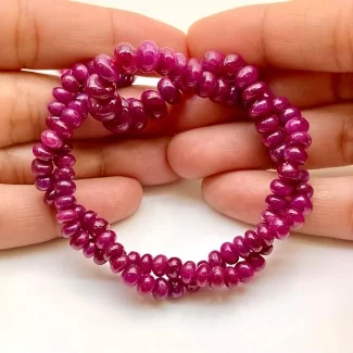 Ruby 3.5-7mm Smooth Rondelle Shape AA Grade Gemstone Beads Strand - Total 1 Strand of 19 Inch.