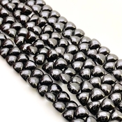 Black Spinel 8.5-9.5mm Smooth Trillion Shape AAA Grade Gemstone Beads Strand - Total 1 Strand of 8 Inch.