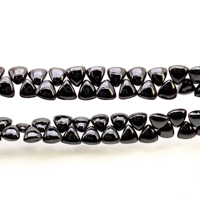 Black Spinel 8.5-9.5mm Smooth Trillion Shape AAA Grade Gemstone Beads Strand - Total 1 Strand of 8 Inch.