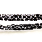 Black Spinel 8.5-9.5mm Smooth Trillion Shape AAA Grade Gemstone Beads Strand - Total 1 Strand of 8 Inch.