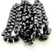 Black Spinel 8.5-9.5mm Smooth Trillion Shape AAA Grade Gemstone Beads Strand - Total 1 Strand of 8 Inch.