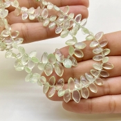Prehnite 6-12mm Smooth Marquise Shape AAA Grade Gemstone Beads Strand - Total 1 Strand of 8 Inch.